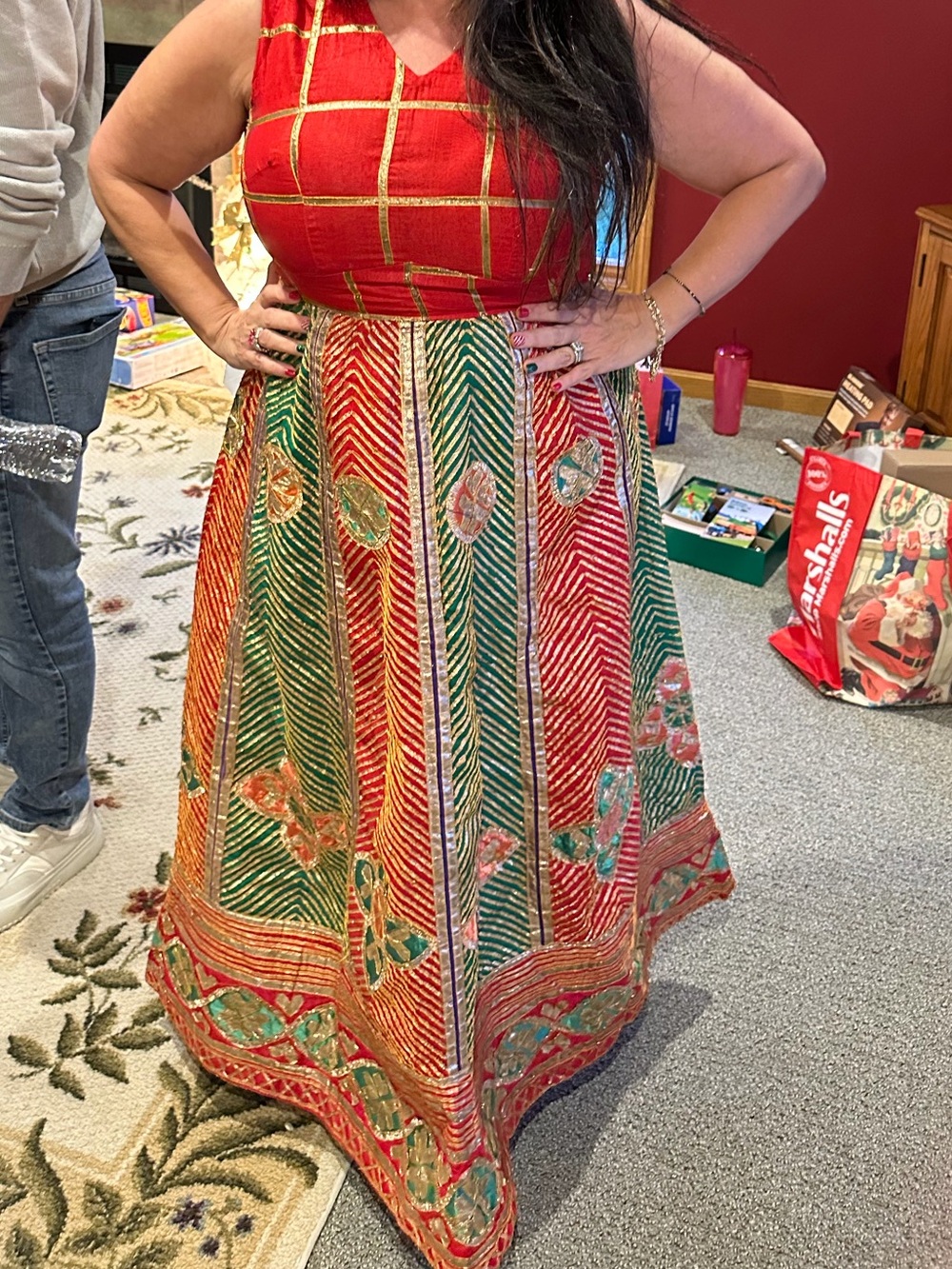 Festive Sz L Rajasthani/Gujarati Traditional Flared Anarkali Gown/ Lehenga Dress